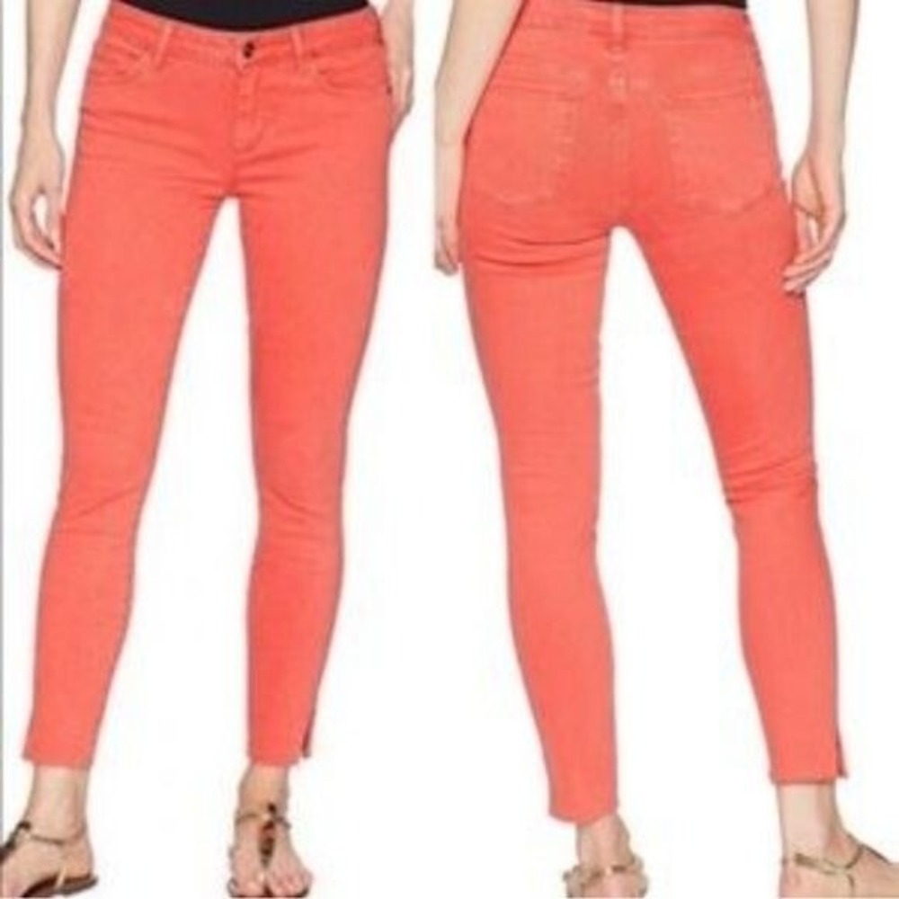 SAM EDELMAN Kitten‎ Coral Cropped Skinny Jeans Raw Hem Ankle Casual Everyday 26